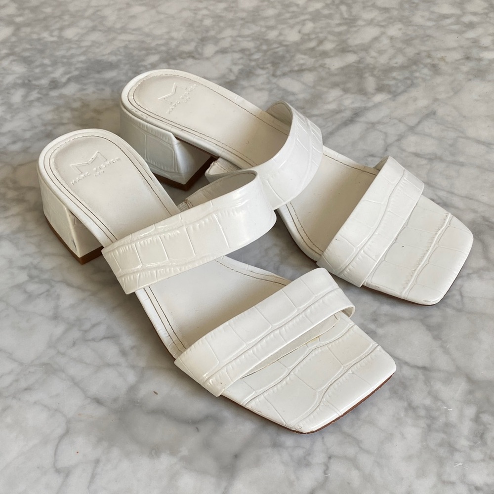 Marc Fisher White Women's Slide Sandals - Picture 2 of 11